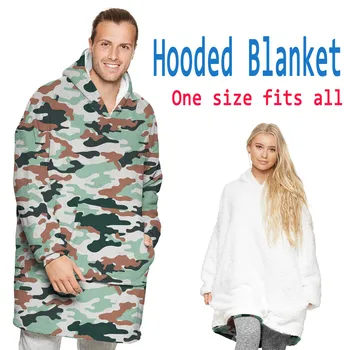 

Casual Hoodie deken Oversized Blanket Hoodie Warm Winter Home Flannel Hooded Loose Blanket Wrap Wearable Blanket with Pocket