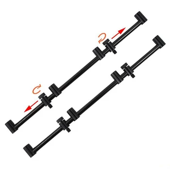 

Carp Fishing 45cm Stainless Steel Bank Sticks with 1pcs fishing buzz bar 25cm black color