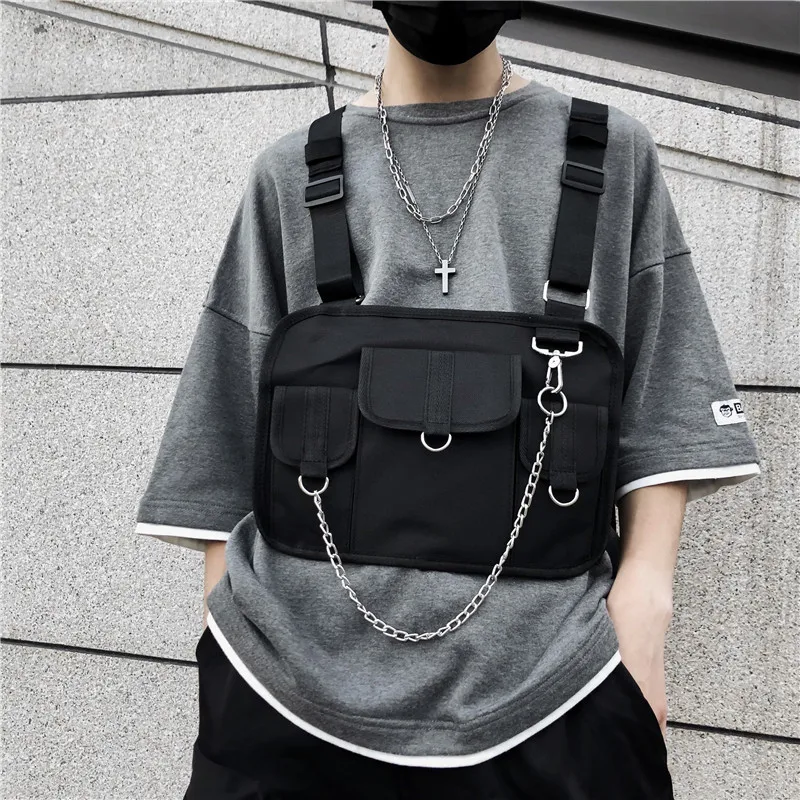 

Workwear Bag Shoulder Popular Brand Hip Hop Disco Dancing Bag Street Multi-pockets Waistcoat Bag Function Bag Popular Brand Tact