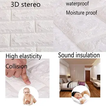 

3D Brick Wall Stickers DIY Decor Self-Adhesive Waterproof Wallpaper For Kids Room Bedroom 3D Brick Wall Sticker