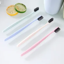 4 шт. нейлоновая портативная дорожная зубная щетка бамбуковая зубная щетка из древесного угля тонкая мягкая щетка Зубная Экологичная щетка для ухода за взрослыми