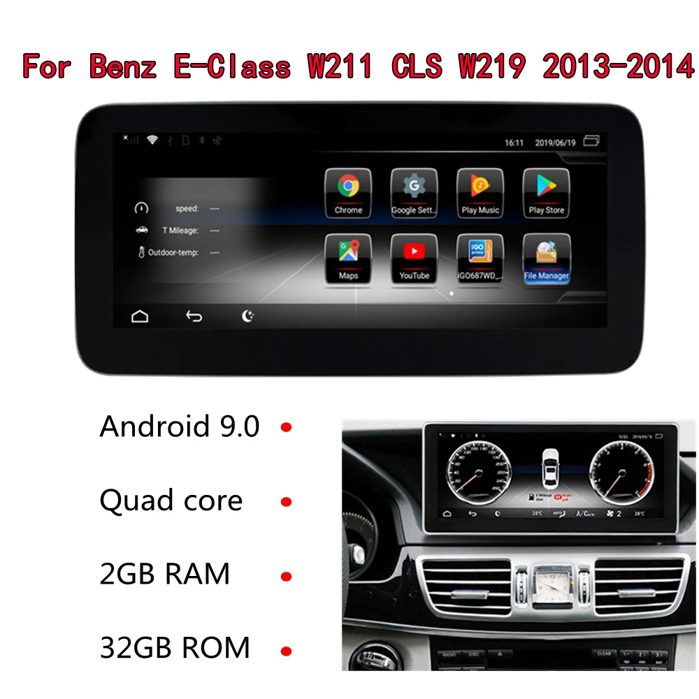 2 + 32 ГБ Android 9 0 для Mercedes Benz E Class W211 CLS W219 2013-2014 Автомобильный DVD мультимедийный плеер