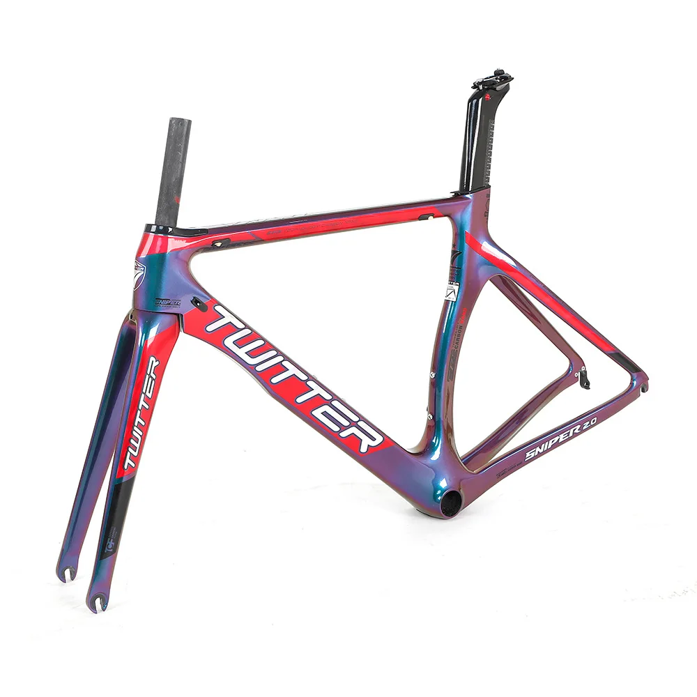 

New Style DIY Ultra-Light Carbon 18K Breaking Wind Racing Road Bicycle Frame Variable Colorful Logo Innerline