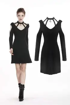 

Darkinlove Women's Punk Hollow Shoulder Dresses With Moon Pendent DW285