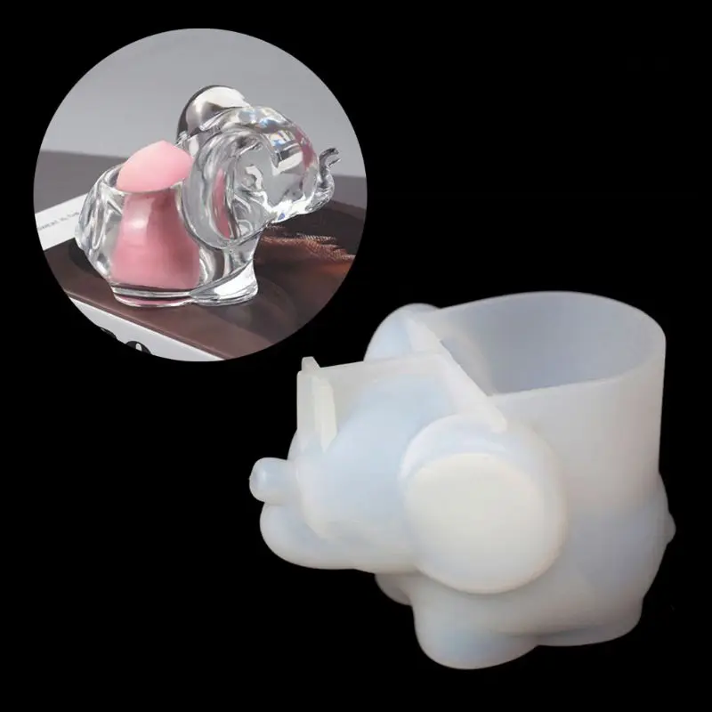 

Слон стеллаж для выставки товаров пресс-форм макияж яйцо Красота Подставка для губки форма для эпоксидной смолы дизайн ногтей инструменты