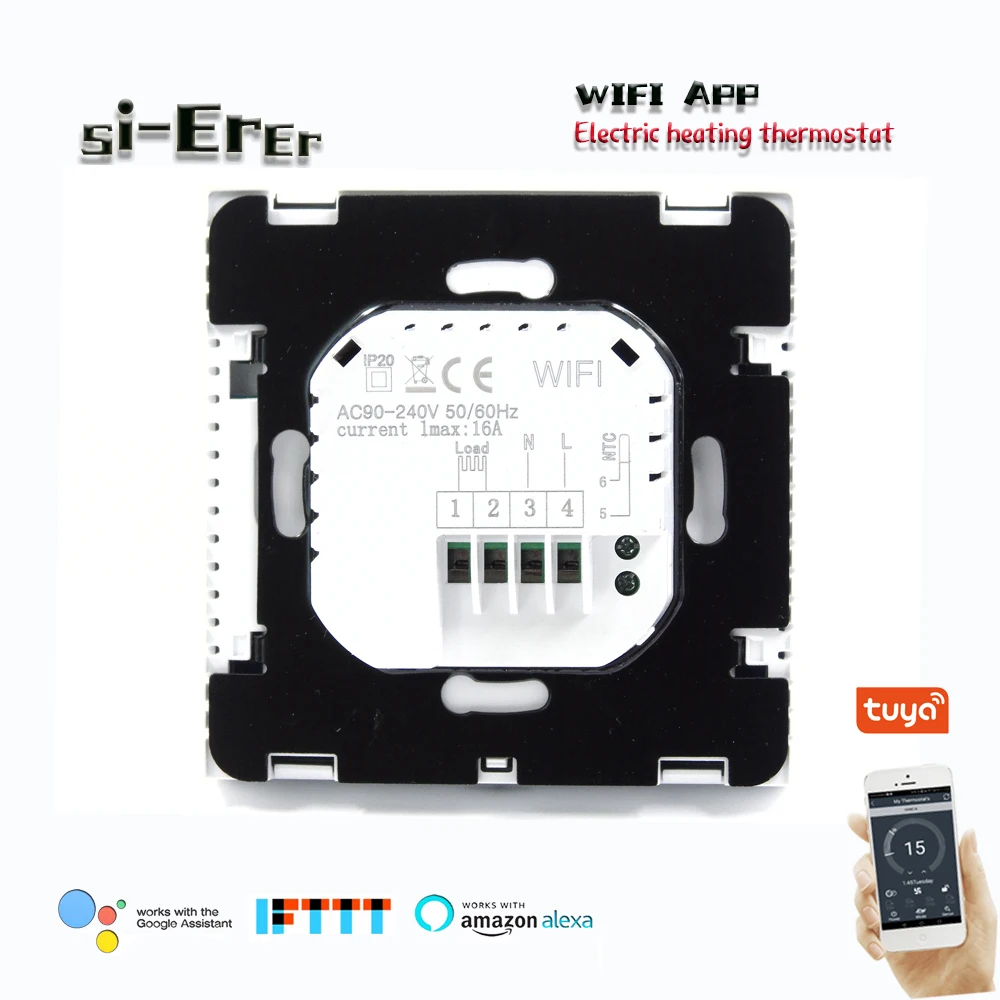 

16A electric heating thermostat, 0.5 ° precision control, WIFI thermostat mobile phone APP connection control