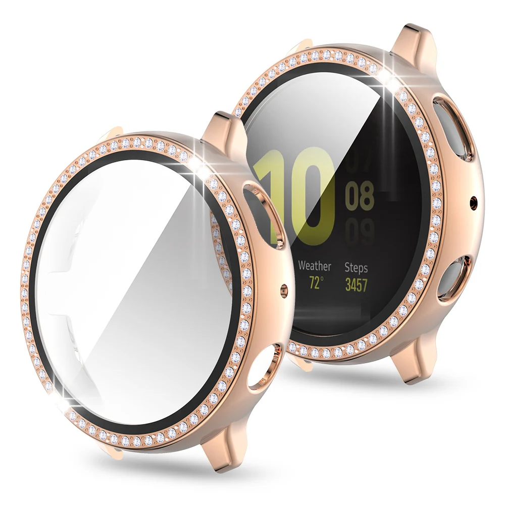 Стеклянная пленка чехол из поликарбоната для Samsung Galaxy Watch 4 Active 2 Обложка 40 мм 44