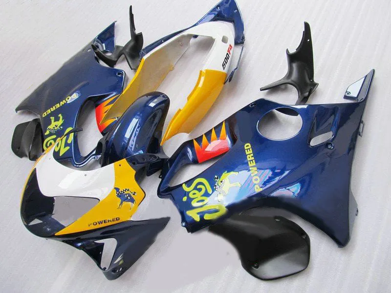 Литья под давлением обтекатель комплект для HONDA CBR600F4 99 00 CBR 600F4 1999 2000 CBR600 ABS Желтый Синий Обтекатели набор+ подарки HW08