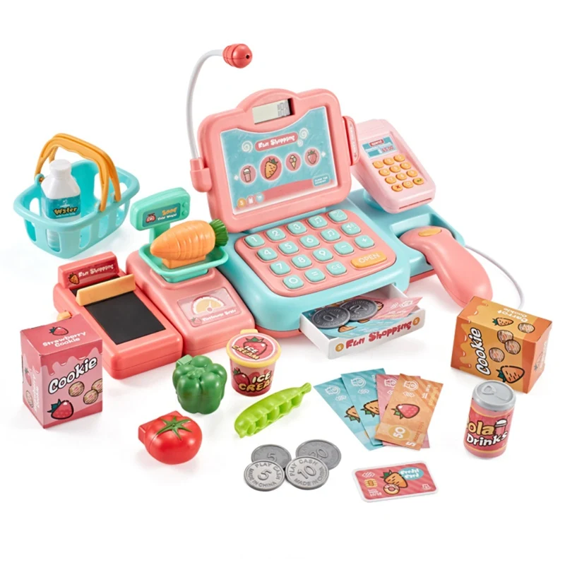 Детский кассовый аппарат для моделирования калькулятор кассира овощи ролевые игры игрушки интересная игрушка