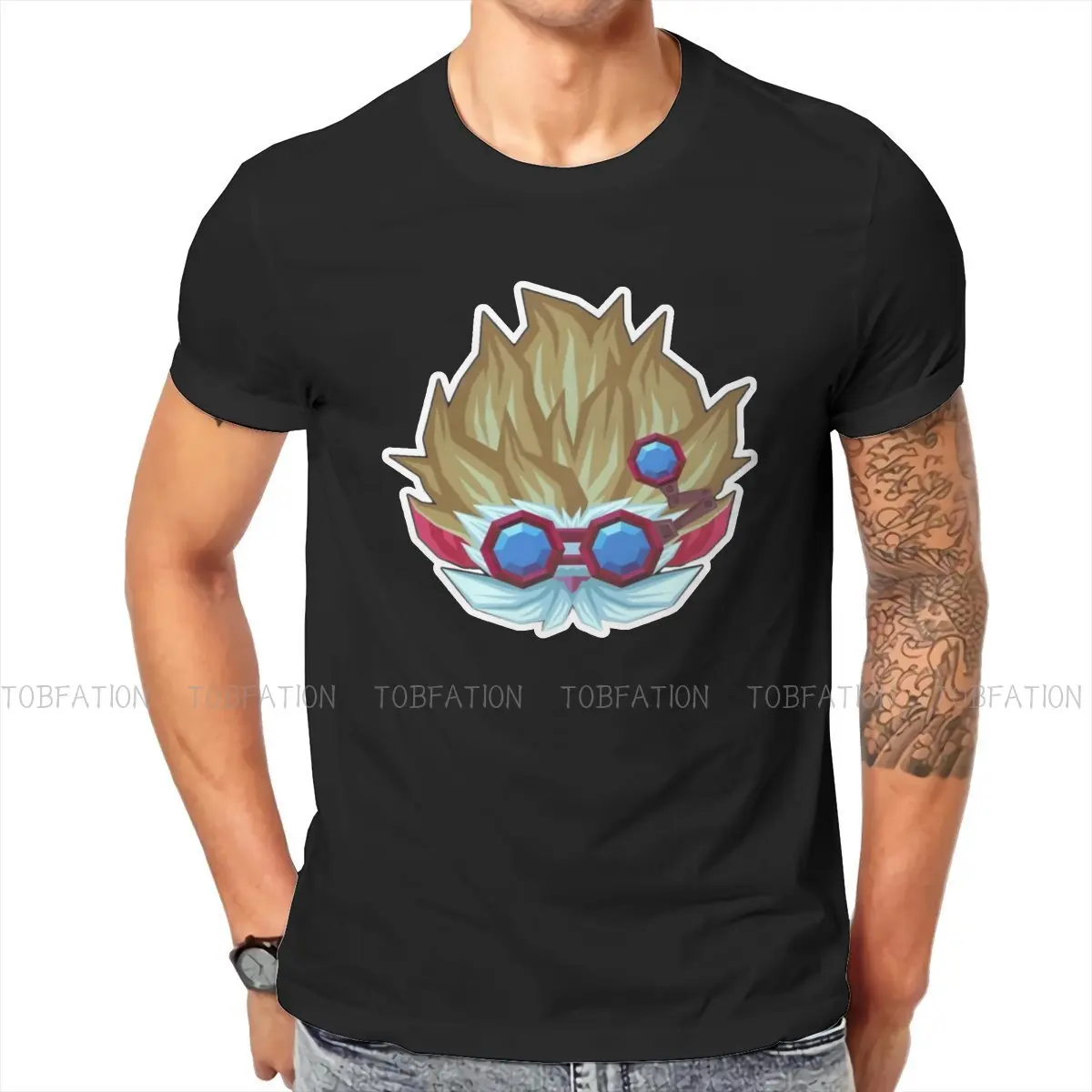 

Футболка Arcane League of Legends Heimerdinger, Харадзюку, гранж, Мужская одежда, топы, большие размеры, хлопковая Футболка с круглым вырезом