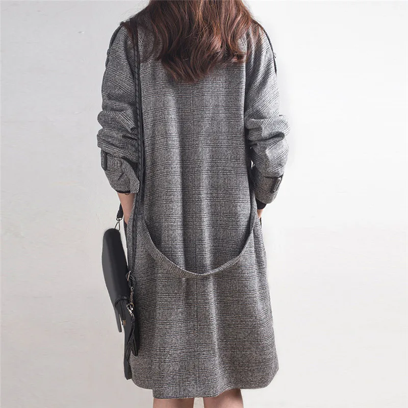 Зимнее модное приталенное Женское пальто с длинным рукавом, повседневное приталенное пальто средней длины, женское однотонное элегантное теплое пальто с поясом для работы O22