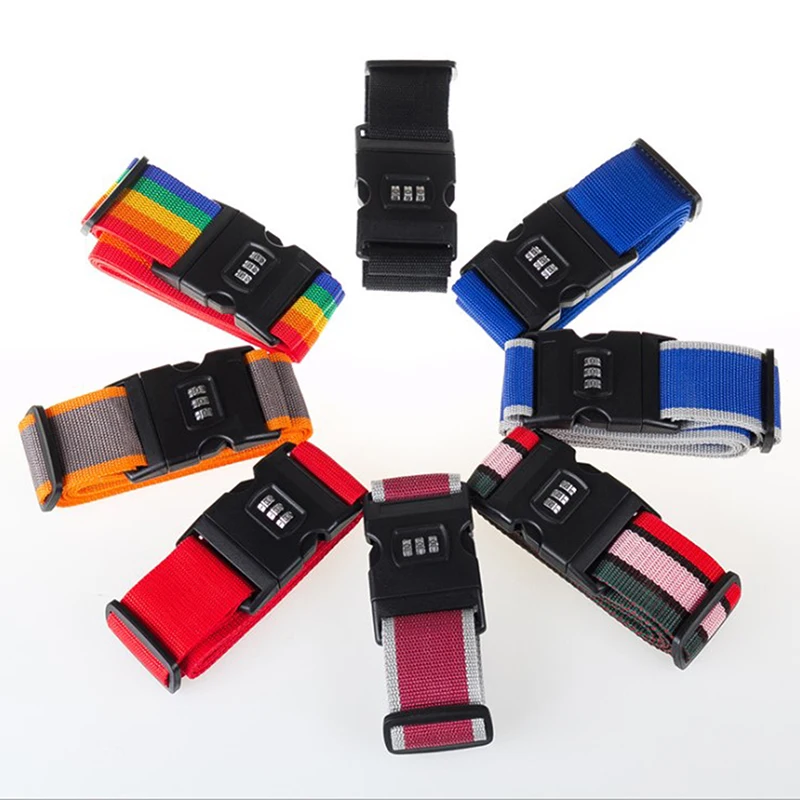 

High Quality 2M Rainbow Password Lock Packing Luggage Bag with Luggage Strap 3 Digits Password Lock Buckle Strap Baggage Belts