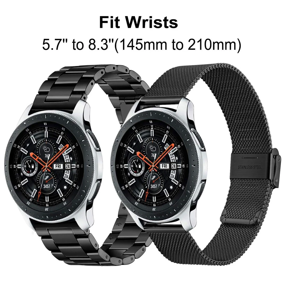 Наборы браслетов для samsung Galaxy Watch 46 мм/gear S3 22 мм 20 мм из нержавеющей стали, Миланский Браслет для активных 2, ремешок 40 мм 44 мм