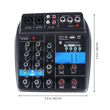 

TU04 BT 4 Channels Sound Mixing Console Record 48V Phantom Power Monitor AUX Paths Plus Effects Audio Mixer with USB