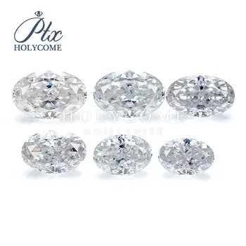 

2020 holycome DEF White elongated crushed ice Oval cut moissanite for ring making