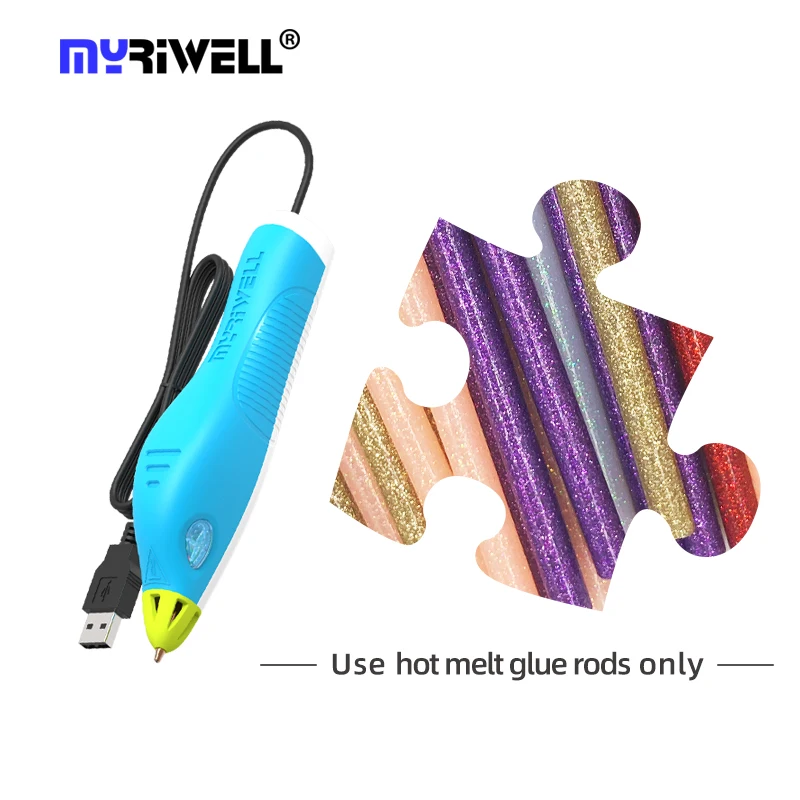 Myriwell Repair Tool Hot Melt Glue Gun Pencil Glue Sticks Professional 3D Pens 3D Printing Pens for Designer Kids  Student relife rl 062d manual glue gun for 5cc 10cc dropper needle booster welding oil auxiliary force tool push rod welding oil booster