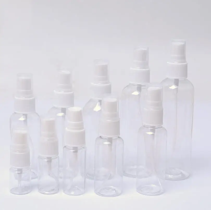 50pcs/lot 5ml-100ml Mini Travel Plastic Empty Bottle Portable Handwashing Transparent Spray Atomizer Refillable Bottles