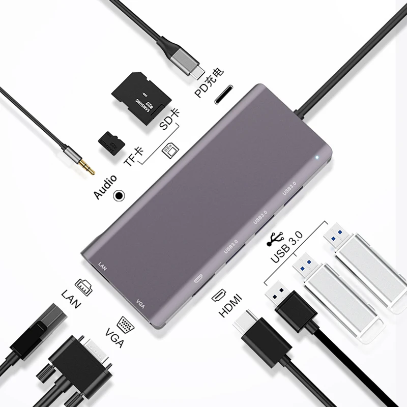 USB C HUB Type to Multi 3 0 HDMI адаптер док станция для Pro Huawei Mate 30 1 Splitter Port|Сетевые