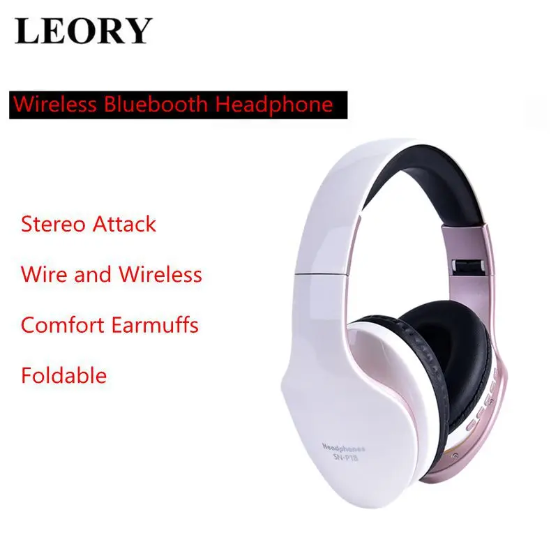 LEORY SN-P18 беспроводные bluetooth наушники стерео Hi-Fi складные 3,5 мм аудио TF карты игровые музыкальные наушники с микрофоном для ПК PUBG