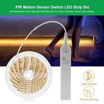 

LED Under Cabinet Lights Motion Sensor Bed Stairs Wardrobe Lamp Tape Waterproof 5V USB LED Decoration Closet Night Strip Light