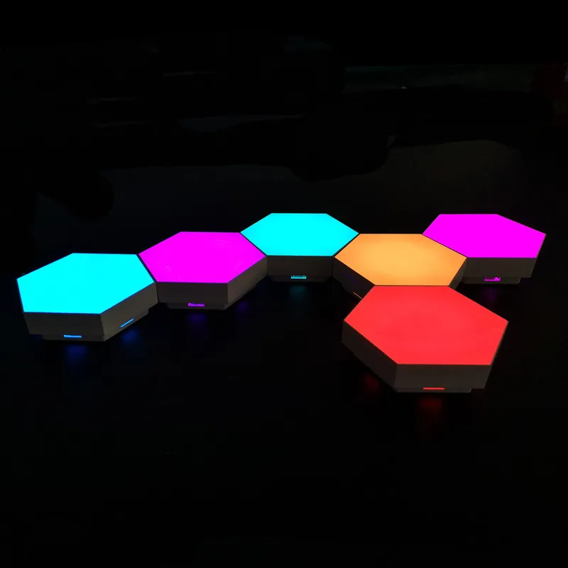 Дистанционный красочный DIY квантовый светильник, сенсорный датчик, Ночной светильник, модульный шестигранный светодиодный магнитный светильник, настенный светильник для спальни, ночной Светильник