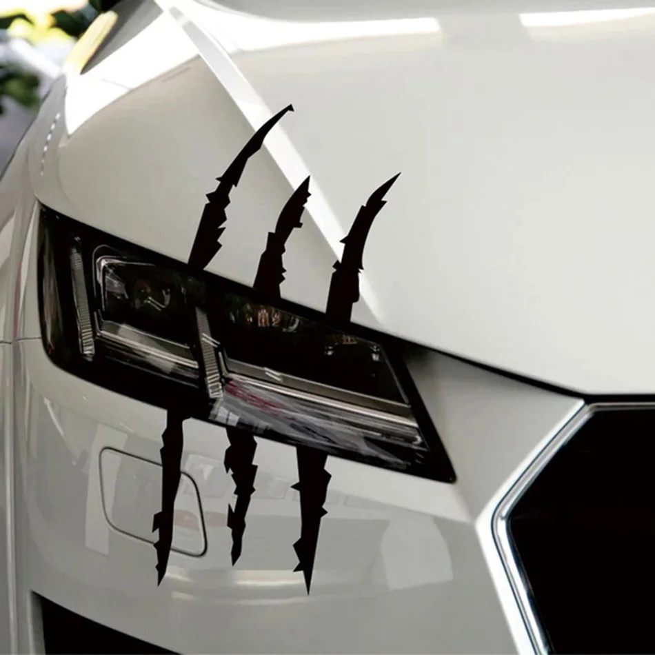 

Funny Car Sticker Reflective Monster Scratch Stripe Claw Auto Headlight Decoration Cover Scratches Decal PVC 37cm x 9cm