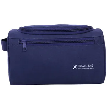 

Navy Blue Casual Men Hanging Big Cosmetic Bag Business Makeup Case Women Travel Make Up Zipper Organizer Storage Pouch Toiletry