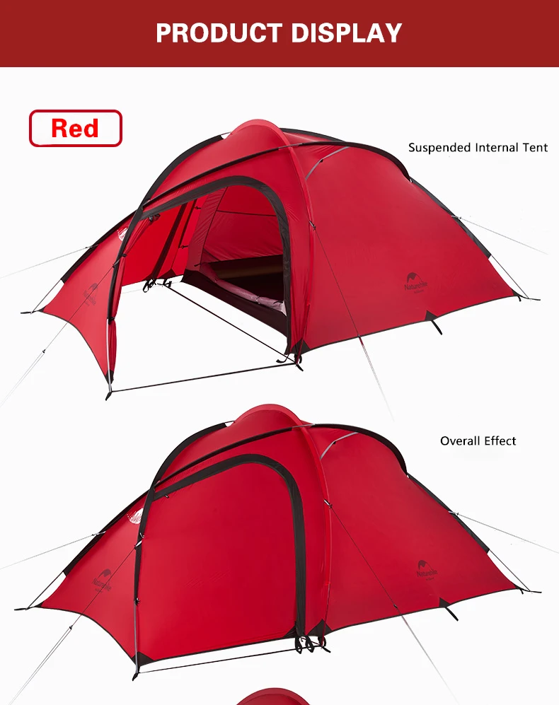 Naturehike Hiby Открытый Кемпинг 4 сезон палатка 20d силиконовые двухслойные сверхлегкие Семейные палатки
