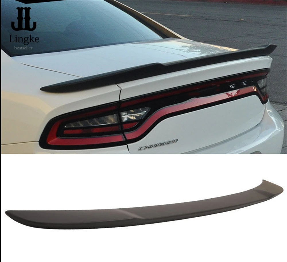

For Dodge Charger SRT8 Hellcat Flush Mount Trunk Spoiler Matte Black ABS 2015 2016 2017 2018