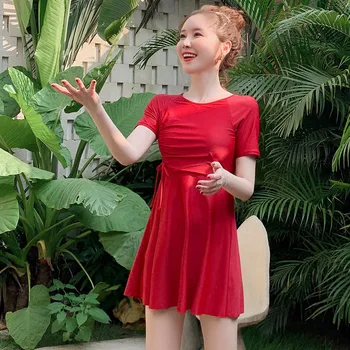 

Sexy One Piece Swimsuit Women's Large Size Swim Suits Bathing For Women Vintage Lady 2019 New Big Ins Hot Solid Polyester Sierra