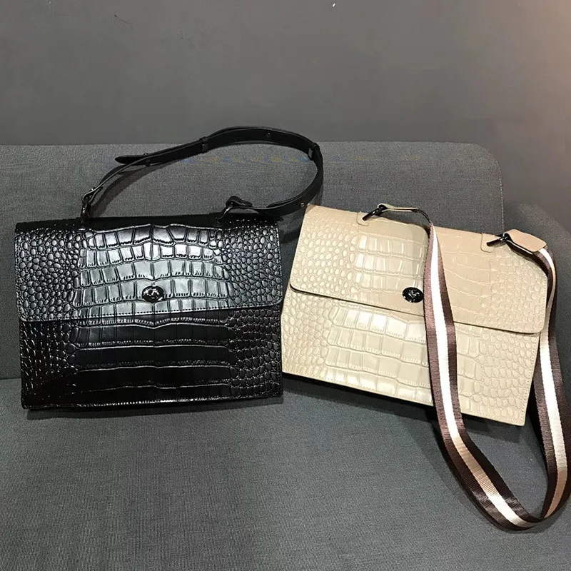 

New Arrival Luxury Women's Handbag Genuine Leather Fashion Alligator Print Shoulder Crossbody Bag Large Capacity Solid Color