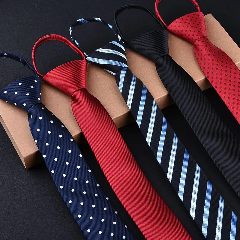 

Fashion 5cm Necktie For Men and Women Slim Narrow Lazy Tie Easy To Pull Rope Neckwear Korean Style Wedding Party Aniversary Blue