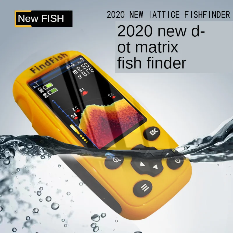 Wireless Echo Sounder for Fishing, LCD Fish Finder, Li-Battery Recharge, Attractive Lamp, Sonar Sensor, 45m Water, New