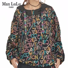 Max LuLu, корейская мода, весенняя одежда, Женская Панк уличная одежда, женские толстовки с капюшоном и принтом, повседневные свободные цветочные толстовки