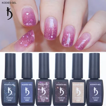 

KODIES GEL Glitter Pink Gel UV Nails Polish Holographic Bling Gel Varnish Soak Off Manicure Nail Art Semi Permanent Nagellak