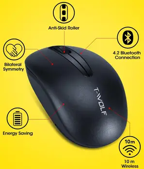 

Q3/Q3B Wireless Mouse Silent Design Computer Mouse 1200 DPI Ergonomic Design for Laptop Notebook