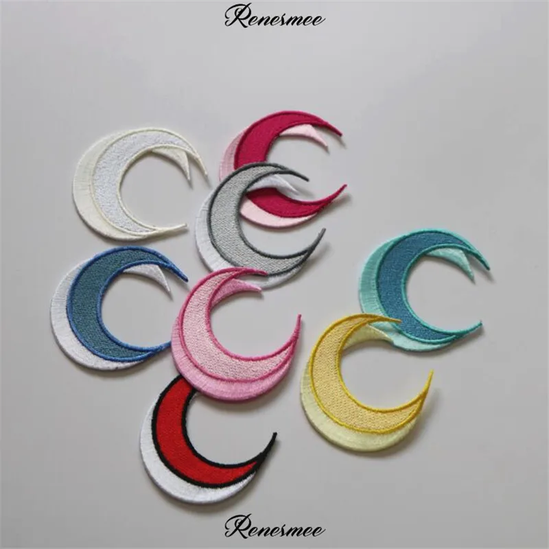 

5Pcs Carton Moon Applique Clothing Embroidery Patch Fabric Sticker Iron On Patch Craft Sewing Repair Cheongsam Jeans DIY 6X5.5cm