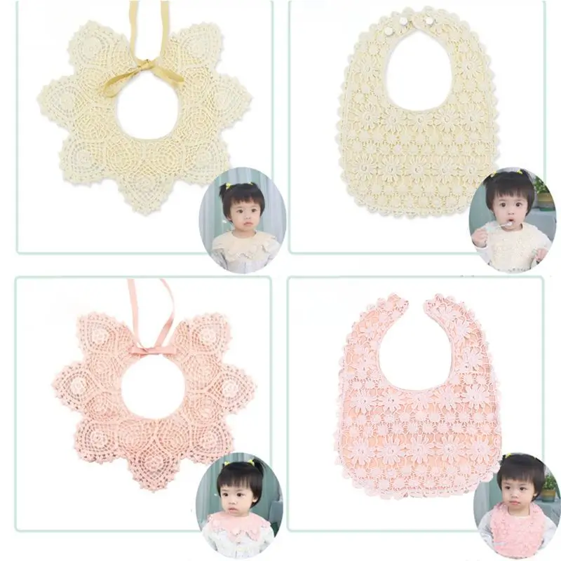 

Baby Bib Floral Lace Saliva Towel Bandana Waterproof Portable Feeding Bibs Newborn Supplies Soft Multi-layer Girls Fashion Cute