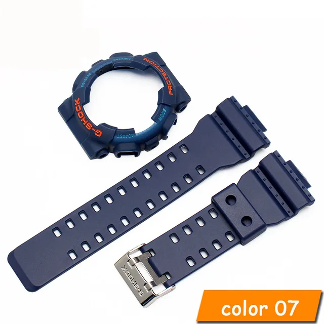 For Casio G-SHOCK GA-110 GA-100 GD-120 Rubber Sports Strap Modification Accessories, Including Case and Strap Adapter midnight blue orange