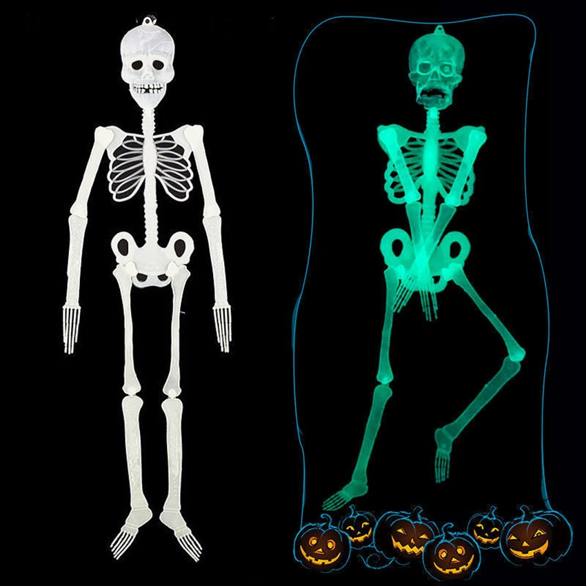 DIY Halloween Luminous Human Skeleton Hanging Decor Party Scary Skull Decor Fun 