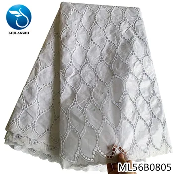 

LIULANZHI White Bazin african riche fabric cotton African embroidery jaquards riche fabric for dress ML56B08