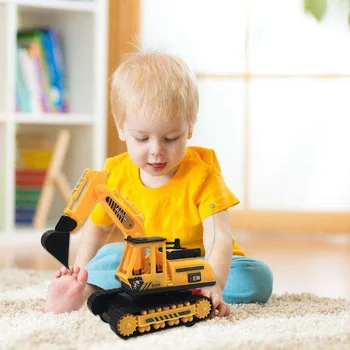 

Kids Mini Electric RC Excavator Model Diecast Remote Control Crawler Digger Construction Vehicle Truck Engineering Cars Toys