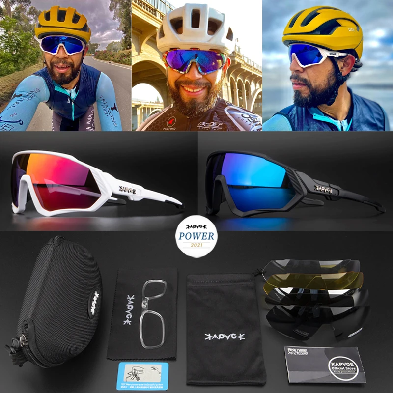 Cycling Goggles Mountain-Bicycle Polarized Road-Bike UV400 5-Lens MTB
