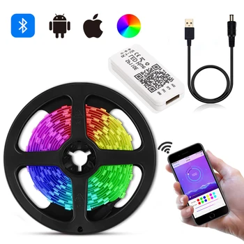 

DC 5V WS2812B SP110E Bluetooth Pixel Light Strip Set RGB individually Addressable LED Strip Light APP Control USB LED Strip Set