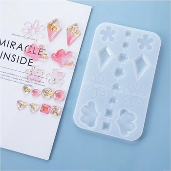 

Crystal Epoxy Resin Mold Dangle Eearrings Silicone Mould DIY Crafts Jewelry Pendant Making Tools