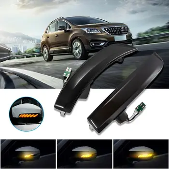 

For Ford Kuga Escape EcoSport Luces 2013-2018 Car Lights Led Para Auto Led Rearview Mirror Streamer Smoked Shell Set Ampoul
