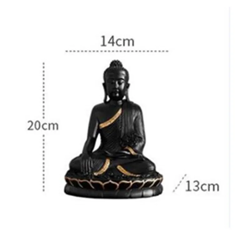 14X13X20CM Китайский стиль Siddhartha Гаутама Будда статуя полимерные фигурки Гостиная ТВ шкаф креативное украшение X3166 - Цвет: 14X13X20CM