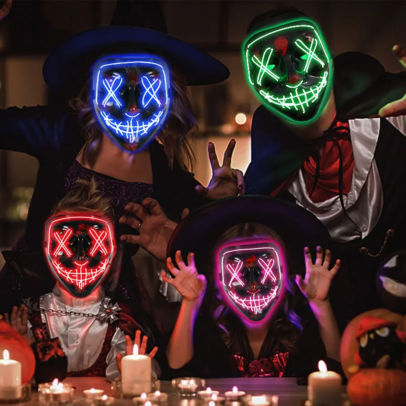 LED Luminous Halloween Party Costume Mask