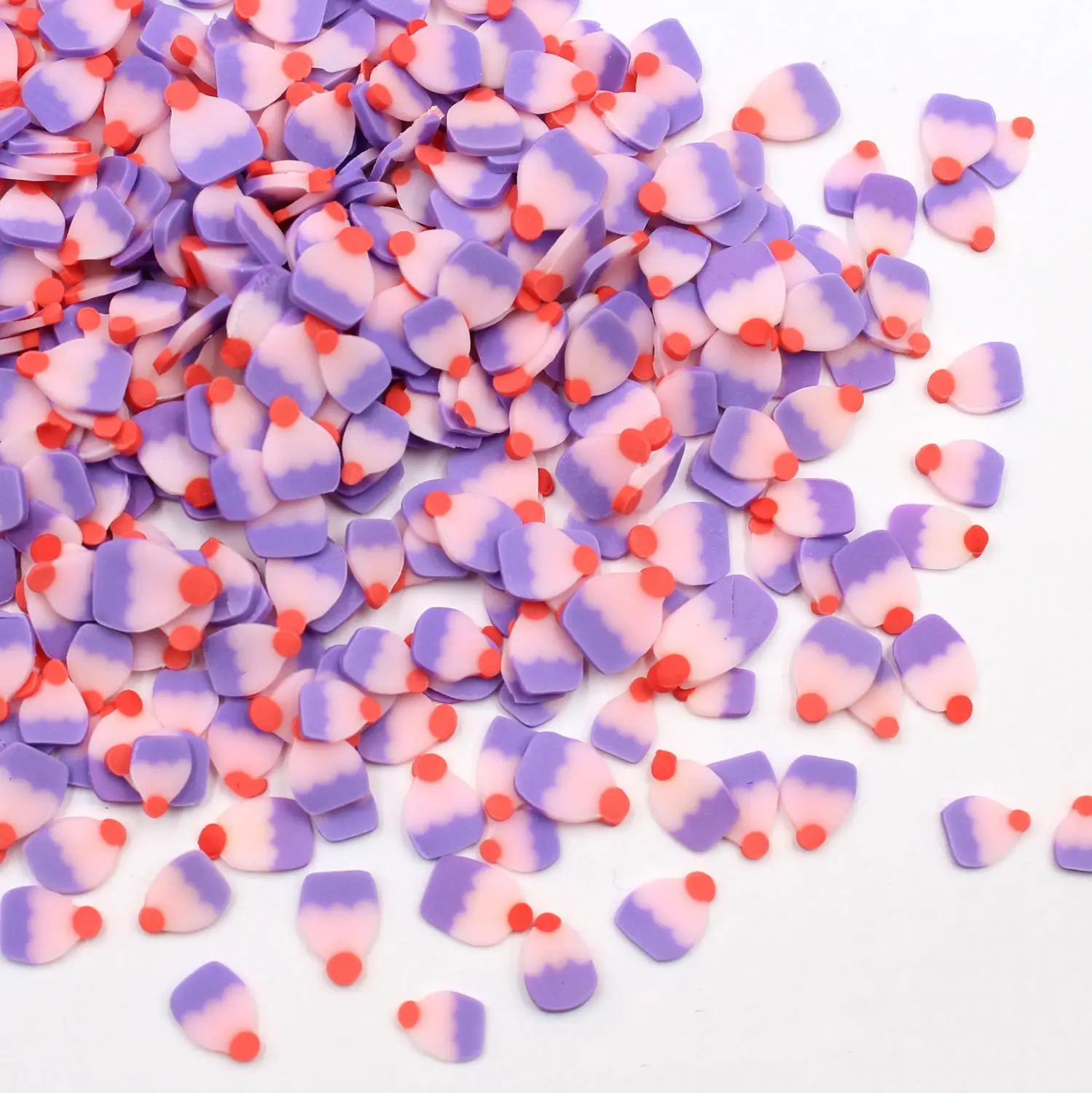 purple 100g Sweet Polyme Soft Clay Cake Slices Sprinkles for Craft DIY Making Nail Art Decorations Scrapbooking Phone Case Deco 5mm - Цвет: purple