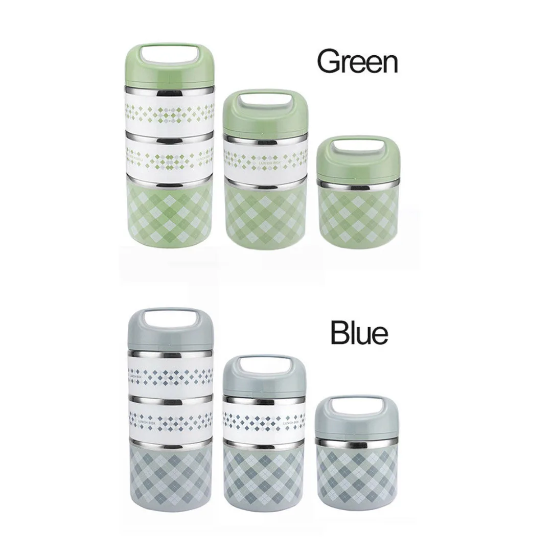 Stainless Steel 2/3 Layer Insulated Thermal Lunch Box Food Storage Container